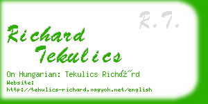 richard tekulics business card